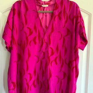 JODIFL Vibrant Pink and Red Blouse